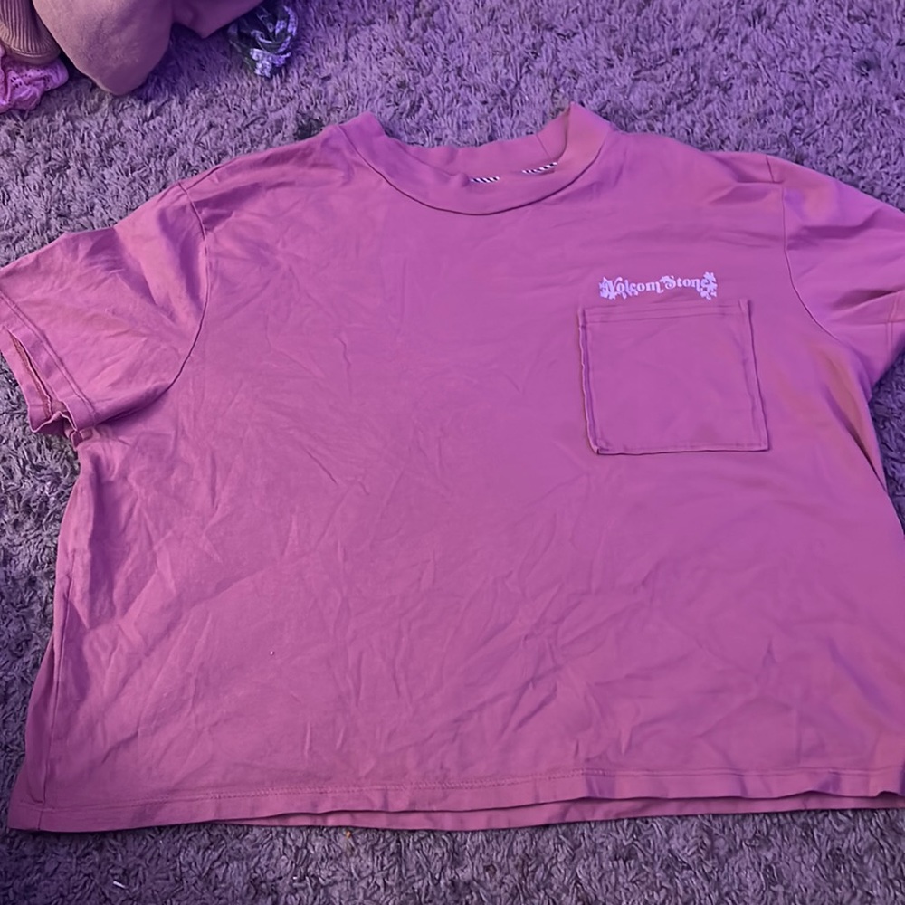 Volcom Stone, sized L , salmon pink, crop top.